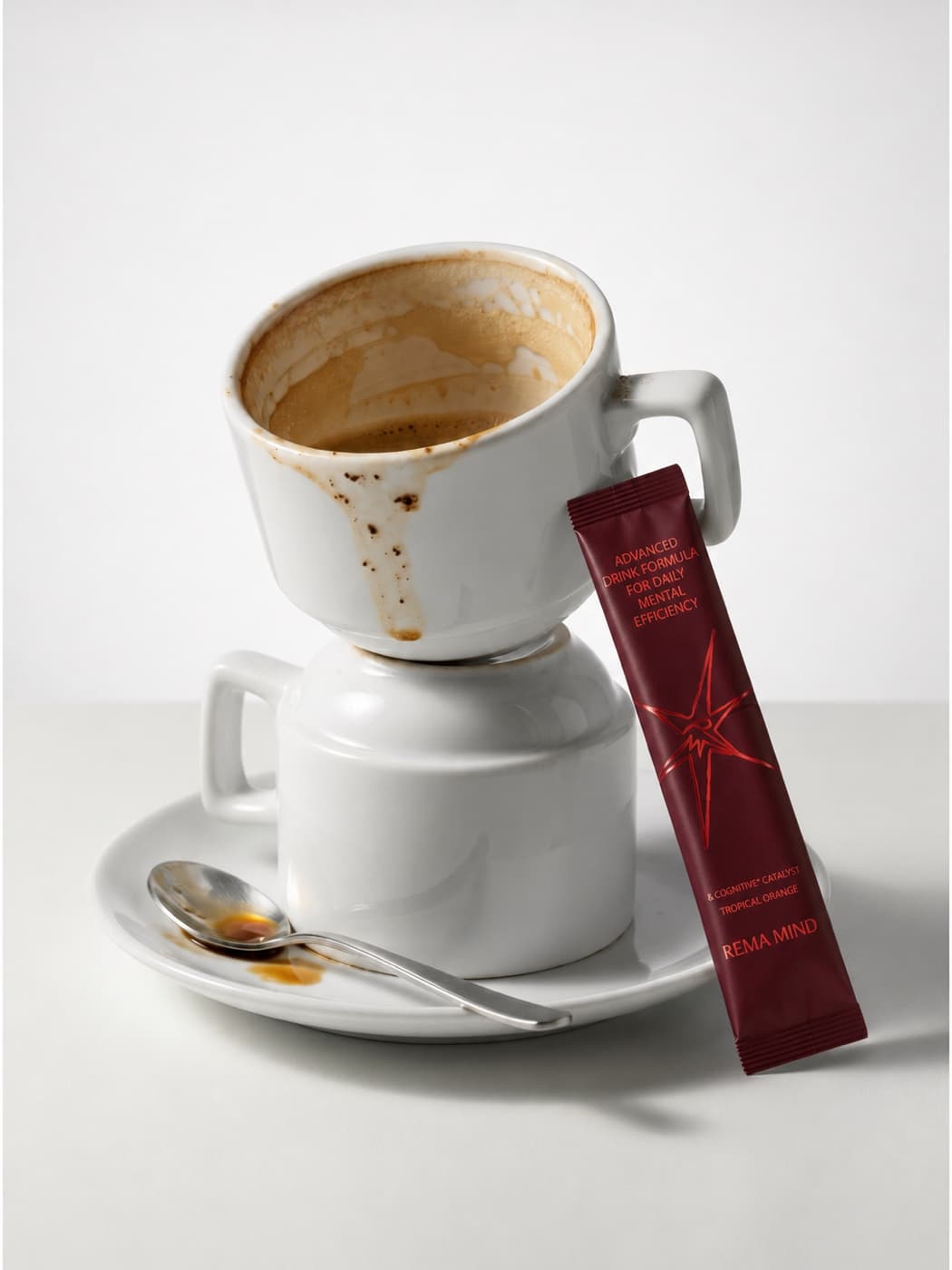 REMA MIND Stick auf einer Espressotasse